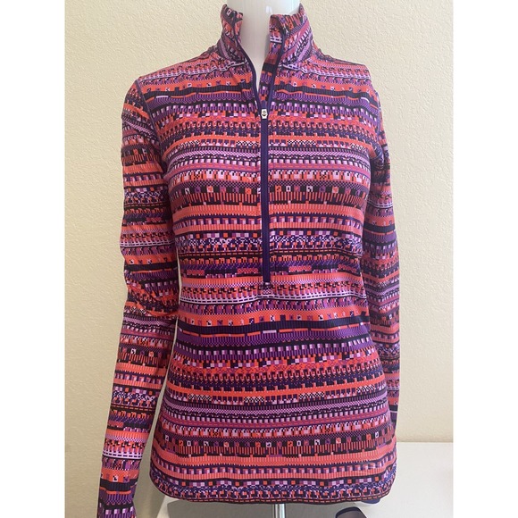 #26 Nike Dri Fit Women's Half Zip Pull Over, Purple Multi, Sz Small - Picture 1 of 6